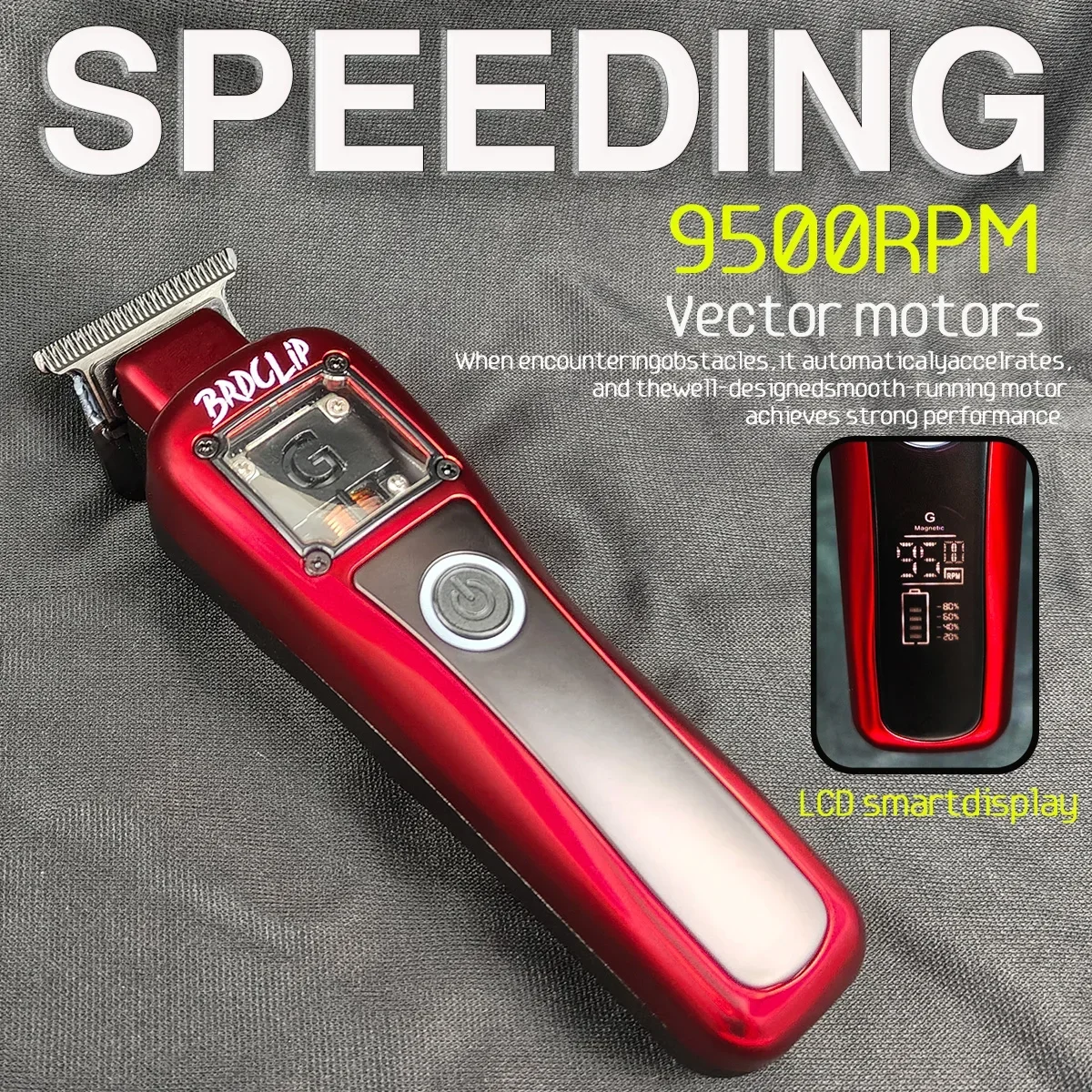 전문 BRDCLIP G28 G27 9500RPM 벡터 모터, 그라데이션 전기 무선 헤어 클리퍼, 하이 모터 남성 헤어 트리머, 3 색