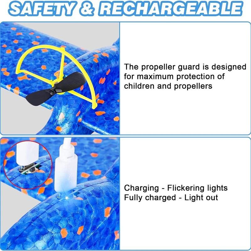 Electric Foam Plane Glider Hand Throw Airplane with LED Light Automatic Flight Planes Outdoor Kids Toys for Children Boys Gifts 5