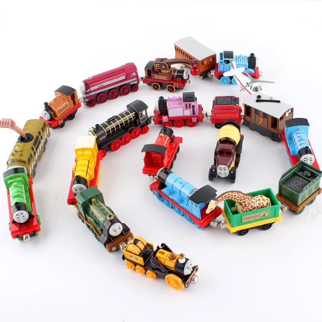 Tren magnético de Metal fundido a presión para niños, juguete de coche de juguete para niños de 1:43