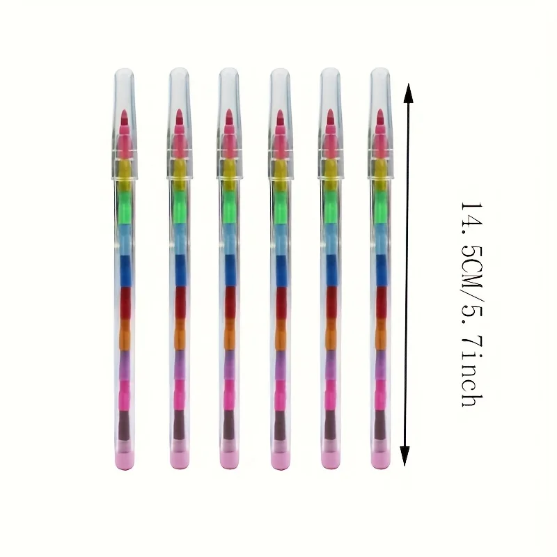 12PCS Stackable Crayons Assemblable Crayons, Party Gifts Multicolor Graffiti Drawing Tools School Office Magic Colored Pencils - 2