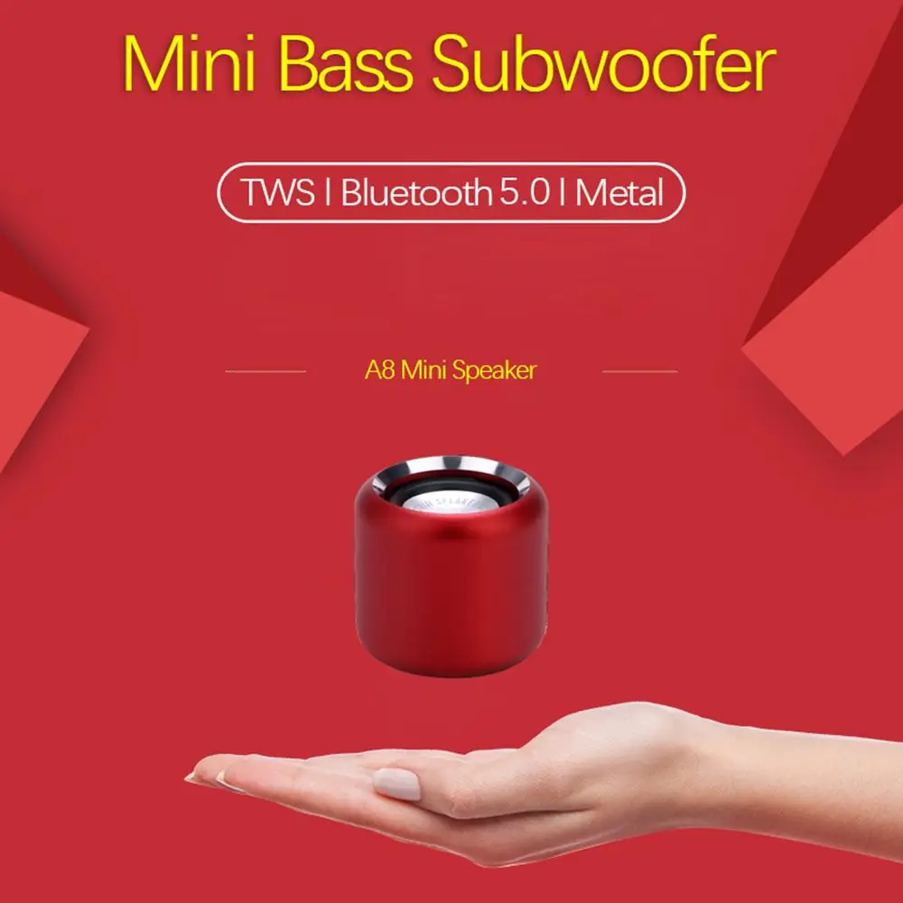 Criativo Hi-Fi Estéreo De Metal Subwoofer Sem Fio Bluetooth Speaker Music Player Mini Speakers