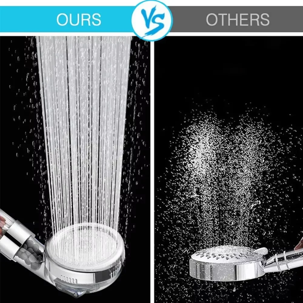 XIAOMI New 3 Functions High Pressure SPA Shower Head Water Saving Handheld Rainfall Bathroom Accessories Anion Filter Shower 6