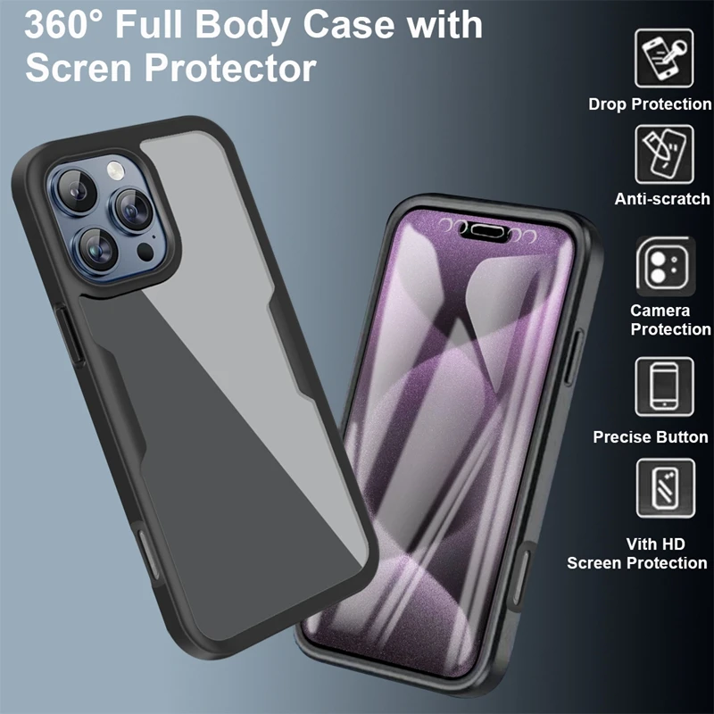 Ultimate 360° Full Body Screen Protector Case - Premium Shockproof Cover
