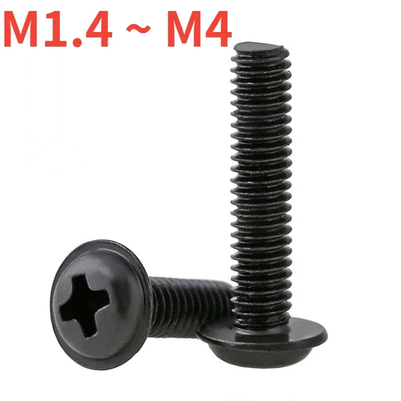 

PWM DIN967 Black 304 Stainless Steel Cross Round Phillips Pan Head With Washer Padded Collar Screw Bolt