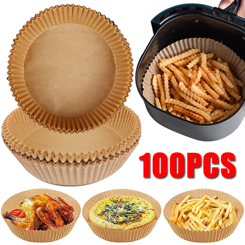 100pcs Disposable Air Fryer Paper Steamer Baking Oilproof Paper