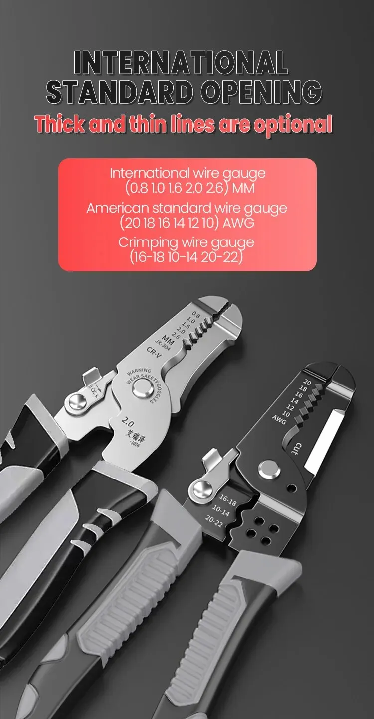 Description Picture 5 of itemAIRAJ Wire Stripper Tools Multitool Plier Crimper Cable Cutter Multifunctional Stripping Tool Crimping Pliers Terminal