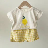 Ensemble pyjama en coton pour bébé, sans manches, vêtements de nuit pour bébé, dessin animé, vêtements de maison, été 4