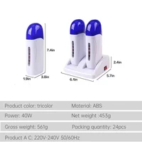 Electric Double Wax Heater Epilator Cartridge Wax Roller Base Roll On Waxing Refillable Hair Removal Machine Depilatory Heater 4