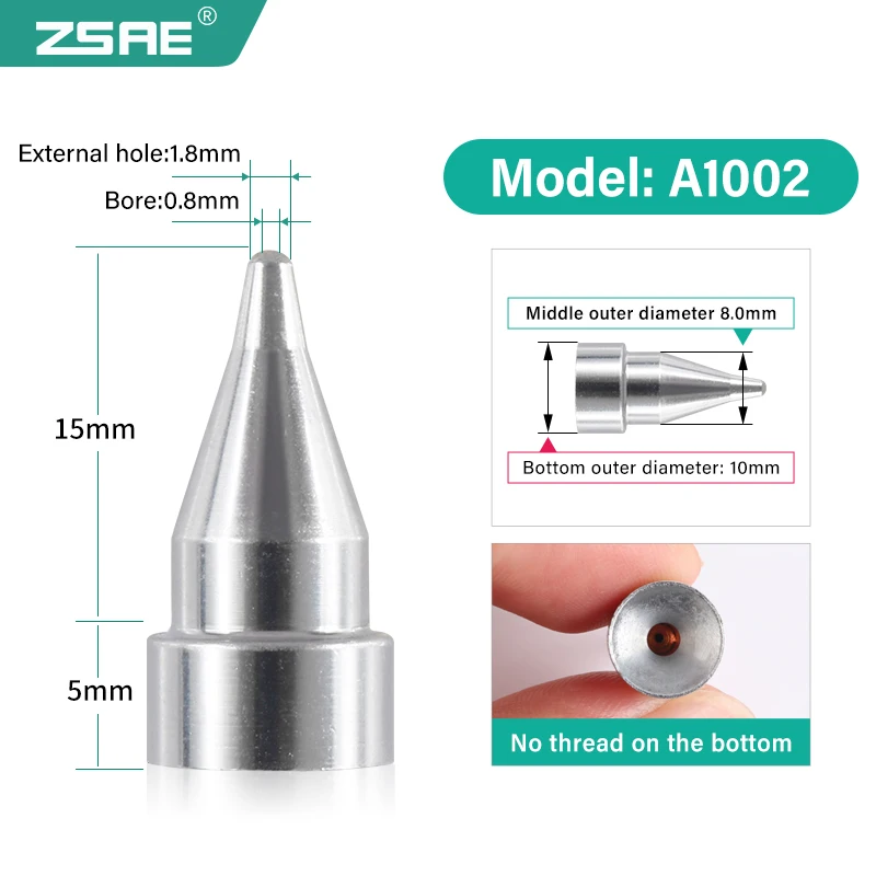 Punte Di Ricambio A1005 Per Pistola Dissaldante 5 Punte Sostitutive A1005 Per Pistola Dissaldante - Compatibili Con Hakko 802, 808, 809, 807 Olio Forcella 10 W - Foto 10