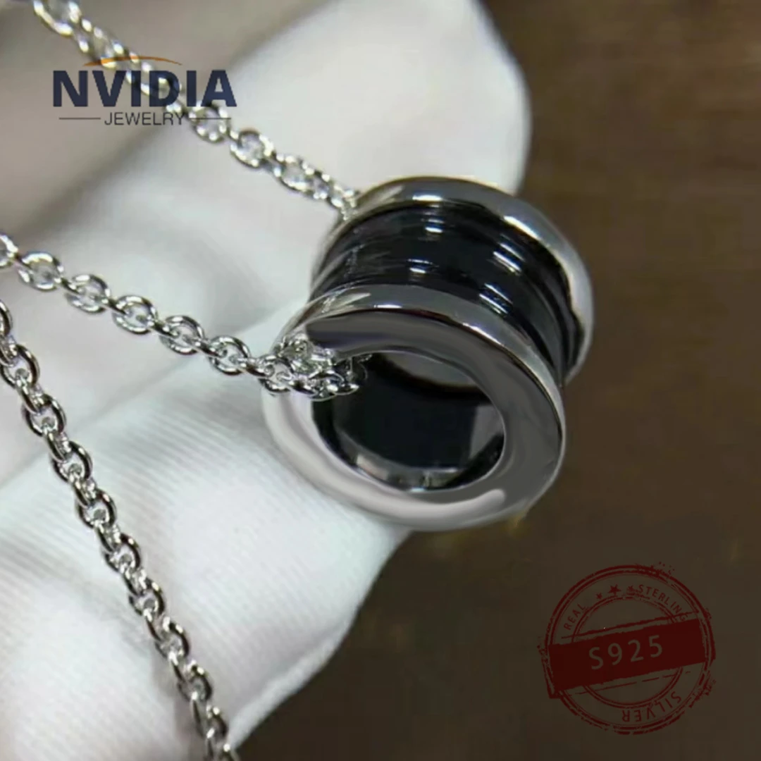 2024 Fashion Jewelry BV Customized S925 Silver Luxury Round Spring Ceramic Women's Necklace Birthday Party Earrings Gift