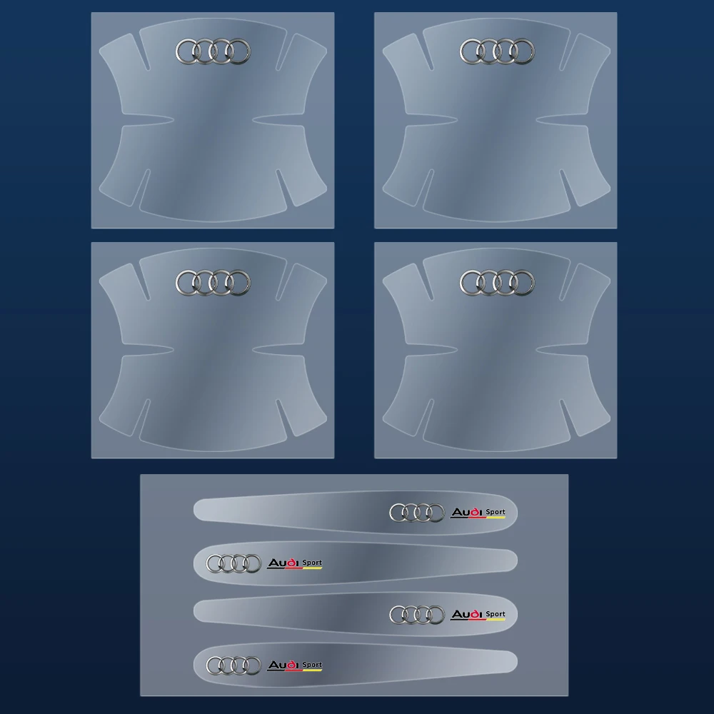 8-Piece Transparent Car Door Handle Anti-Scratch Protector Film Set