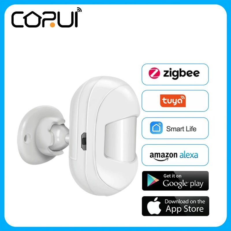 

CoRui PIR Motion Sensor Tuya Zigbee3.0 Human Body Sensor Wireless Smart Body Movement Mini PIR Motion Sensor Use With Gateway