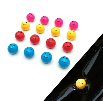 

4Pcs/Lot Creative Multi Color Smile Face Style Car Wheel Tire Valve Cap Tyre Dust Caps For Car Motorcycle bikes wheels rims