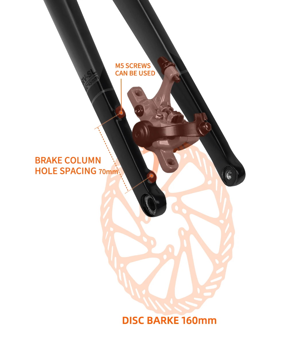TOSEEK T800 Carbon Gabel Fahrrad Kies Gabel Rennrad Gabel 700C * 45mm 27,5er Quick Release 9*100mm/Steckachse 12*100mm – Detail 14
