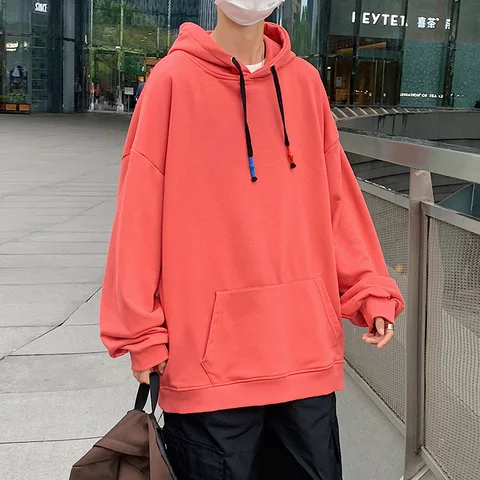 Spring Fashion Casual Men's Hooded Sweatshirts Solid Color Oversized Hoodies For Women