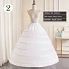6-Hoops Underskirt Women Petticoat Wedding Dress Pleated Crinoline White a Line Floor Length Under Skirt Cancan Pettidresses 3