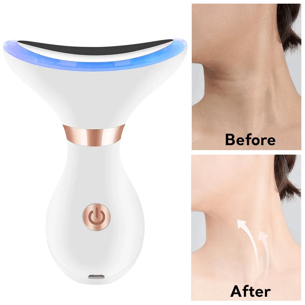 

Microcurrents Face Neck Massager Beauty Red Light Therapy EMS Face Lifting Skin Care Sonic Vibration Cleaning Device Anti Aging