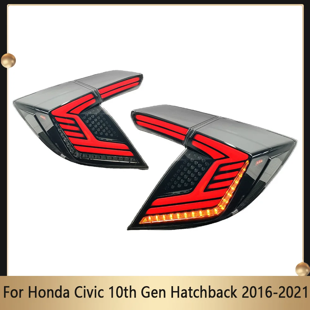 

Автомобильный задний фонарь, полный светодиод для Honda Civic 10 поколения хэтчбека 2016-2021, задний фонарь с задним фонарем в сборе