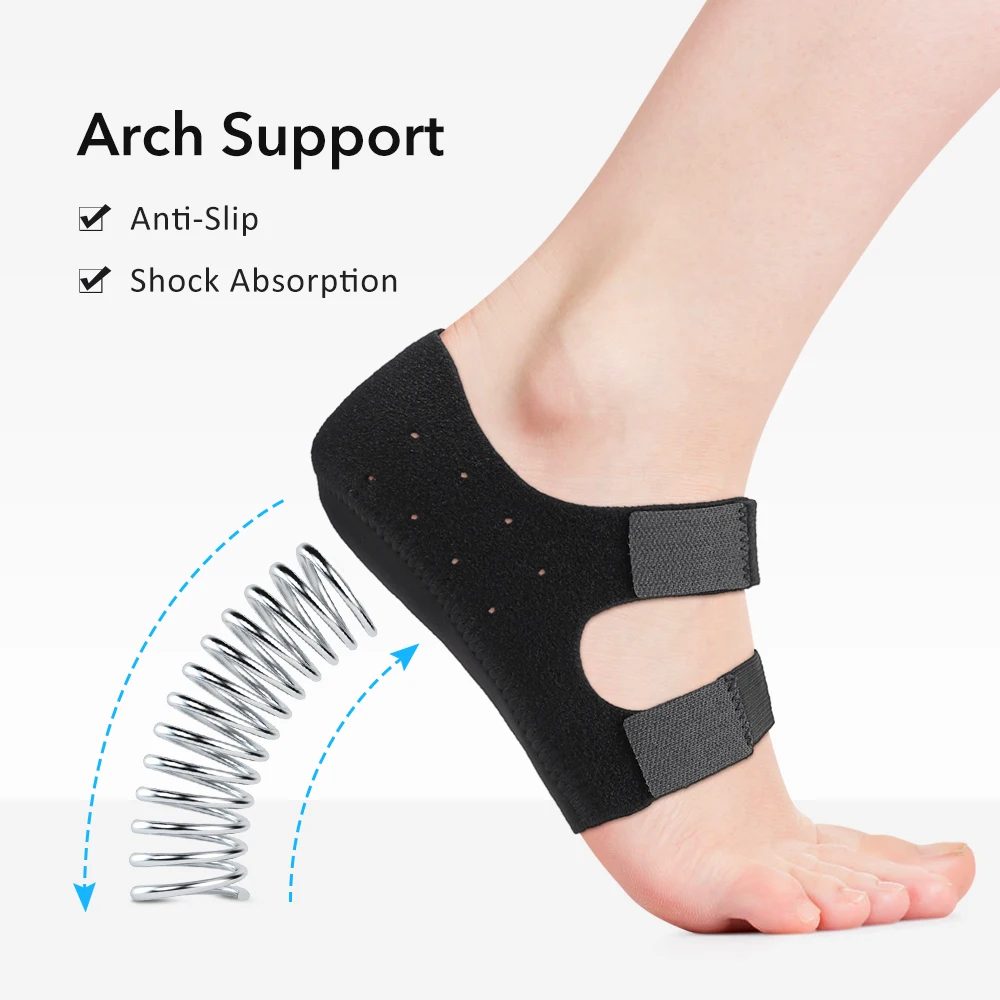 2pcs Heel Arch Support Pads Silicone Orthopedic for Plantar Fasciitis Achilles Tendinitis Shockproof Invisible Foot Arch Pads