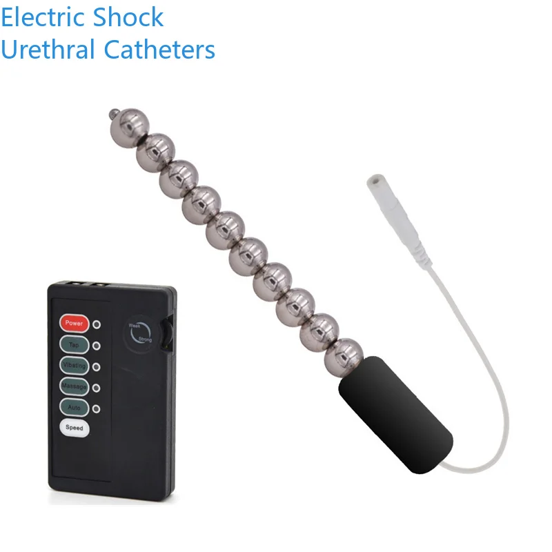 Electric Shock Masturbation Rod Urethral Sound Catheter Pulse Massage Insertion Rods Penis Plug Body Massage Sex Toys For Male