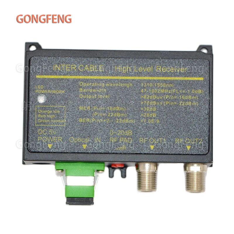 FTTH CATV Node Optical Receiver High Level With AGC Two Inch RF Output Digital Analog TV Transmission Ultra Low Light For GPON