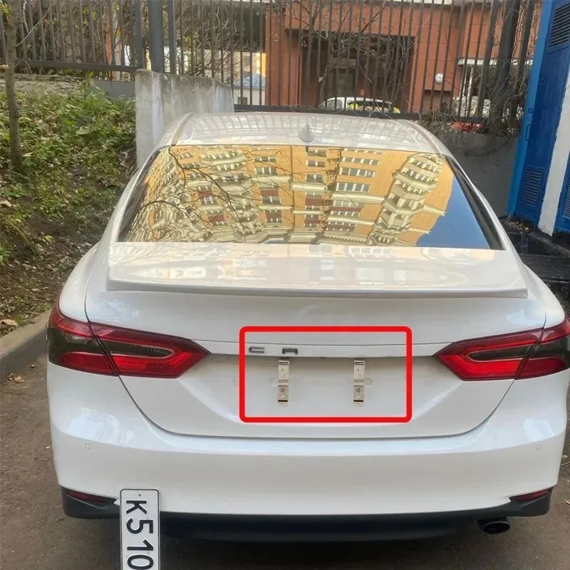 2PCS Rectangular Car License Plate Spring Loaded Stainless Steel Bracket Cars Frame Holder Clamps Trailer Number Plate Clips