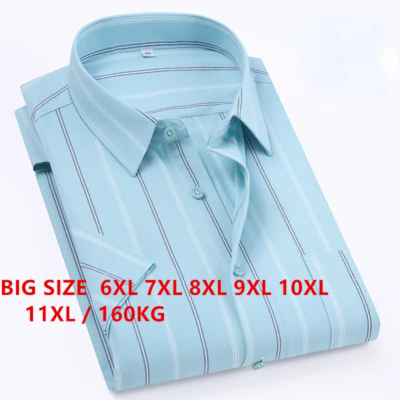 

Oversized 11XL Oxford 100% Cotton Shirts for Men Short Sleeve Summer Business Single Pocket Button-down Men Shirts Short Sleeve