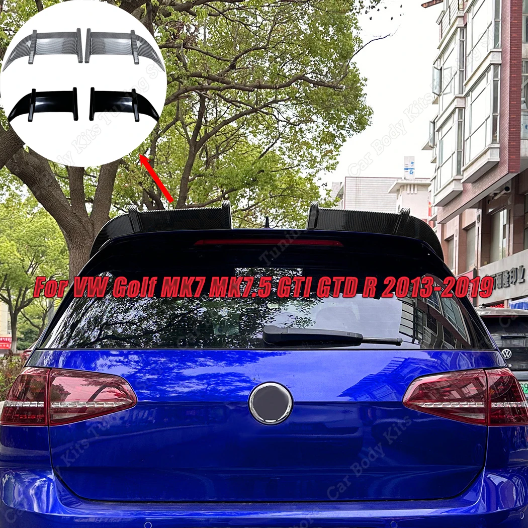 VW 골프 MK7 MK7.5 GTI GTD R 2013-2019 카본 룩 리어 스포일러 윙, 리어 트렁크 루프 플라스틱 립 스포일러 스플리터 바디 키트