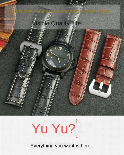 ㉝PANERAI 用 クロコダイル24mm-22mm ㉝PANERAI 用 クロコダイル24mm