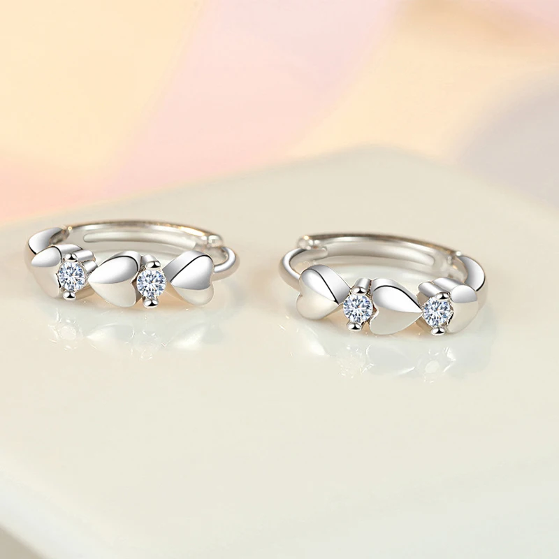 Love Shape Weight Loss Earrings 925 Pure Silver Cubic Zirconia Magnetic Therapy Thin Earrings Chakra Burning Fat Health Jewelry magnetic slimming earrings