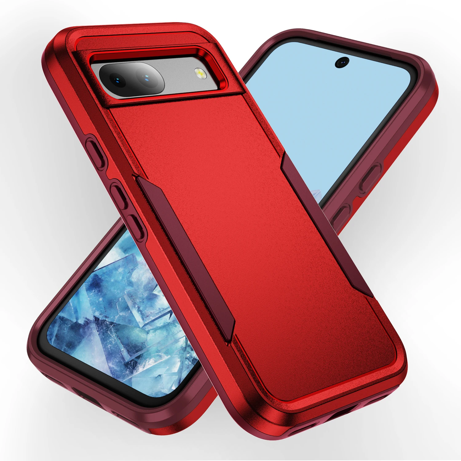 Hybrid Rugged Armor Shockproof Phone Case with Soft TPU Frame and Hard Plastic Back Cover