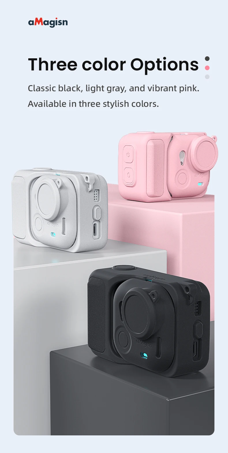 Hülle + Objektivdeckel für Insta360 GO Ultra Zubehör Flexible Silikon-Schutzhülle Case GO Ultra Objektivschutzhülle – Detail 12