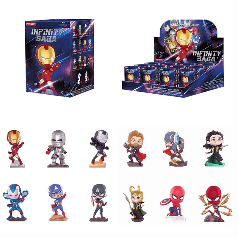 2024Infinity Saga Series Blind Box Iron Man Spider Man Thor Mini Figure Loki Figurine Mystery Surprise Box Dolls Toys Regalo Di Natale
