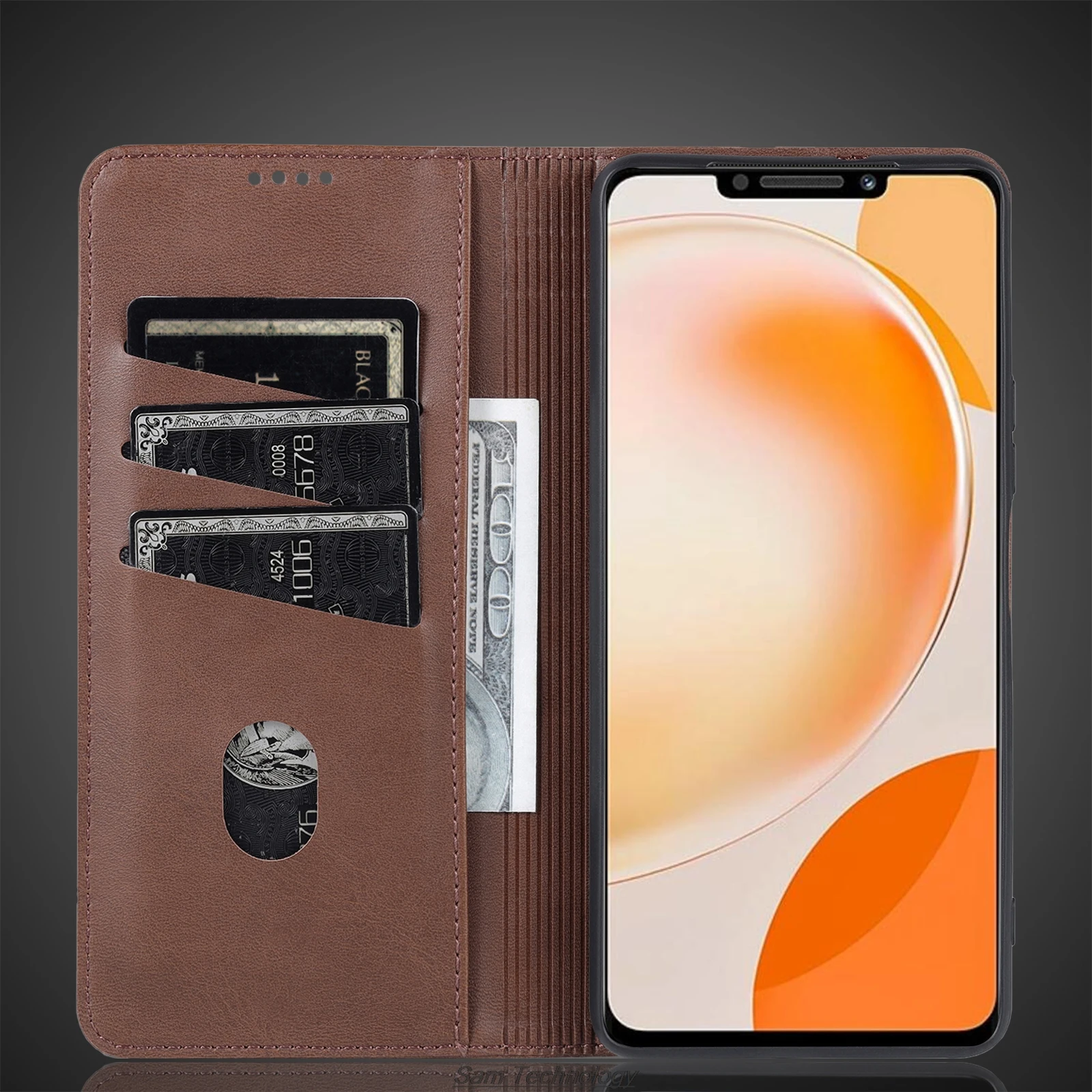 Deluxe Magnetic Adsorption PU Leather Flip Cover Protective Case