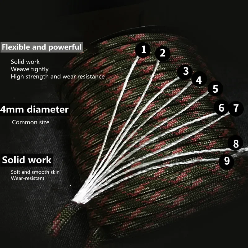50M 9-Strand Tactical Paracord Rope 6