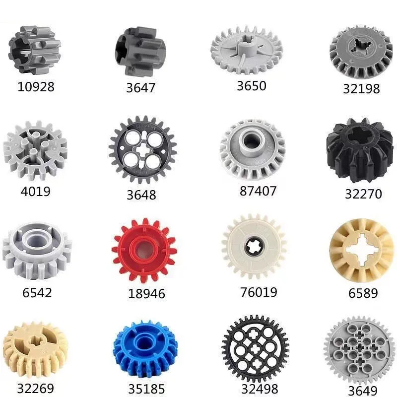 MOC 기어 액슬 웜 랙 커넥터, 대량 벽돌 조립 입자, DIY 빌딩 블록, 어린..