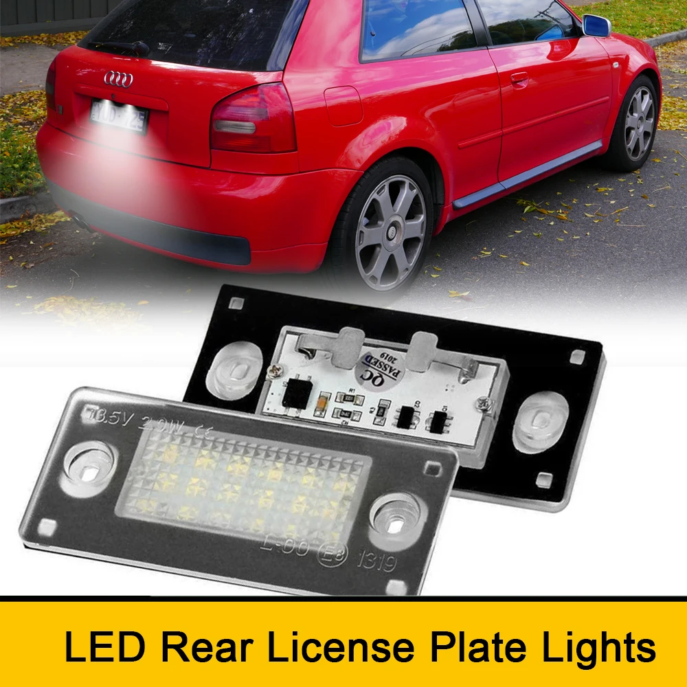 Kit 2 Feux De Plaque D'immatriculation LED Pour Audi A3 8L / A4 B5 / S4 / RS4 - Blanc 6500K, Sans Erreur CANBUS, étanches IP67 - 3