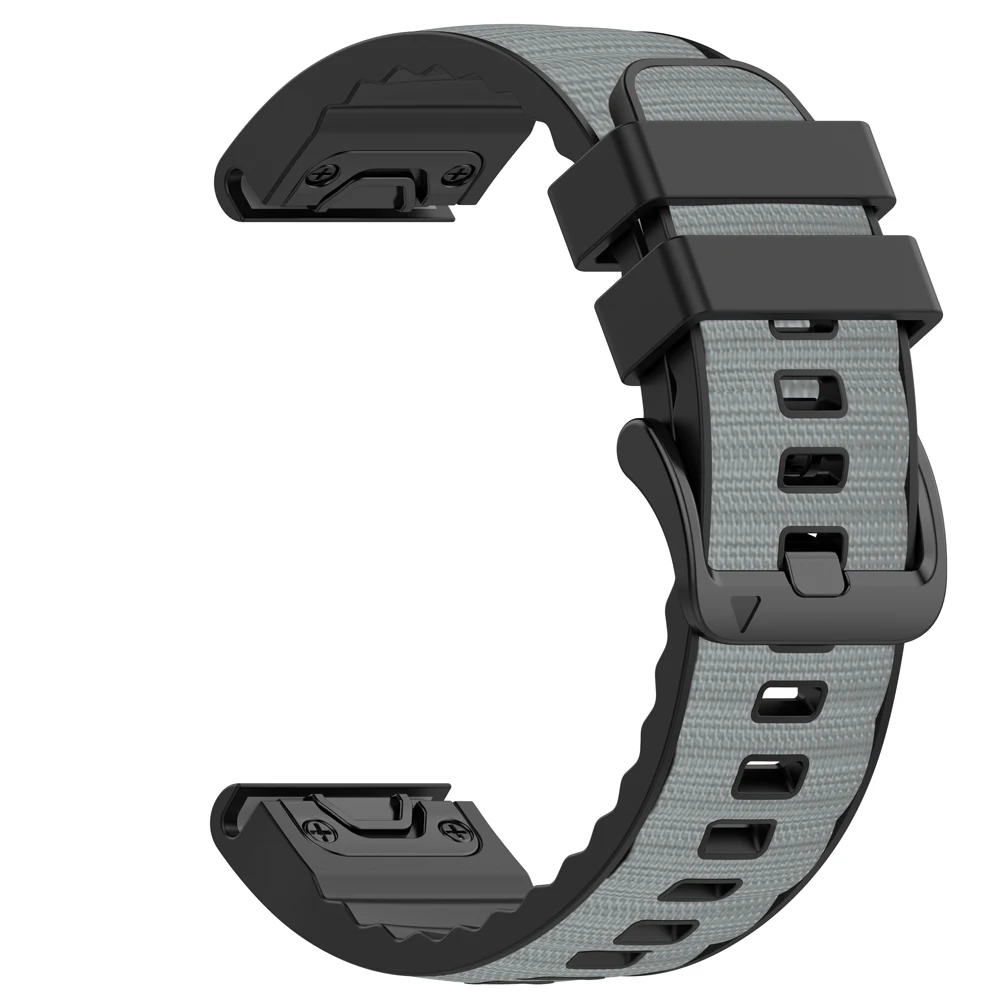 Quickfit 22/26mm Nylon+Silicone Sports Watchband Strap