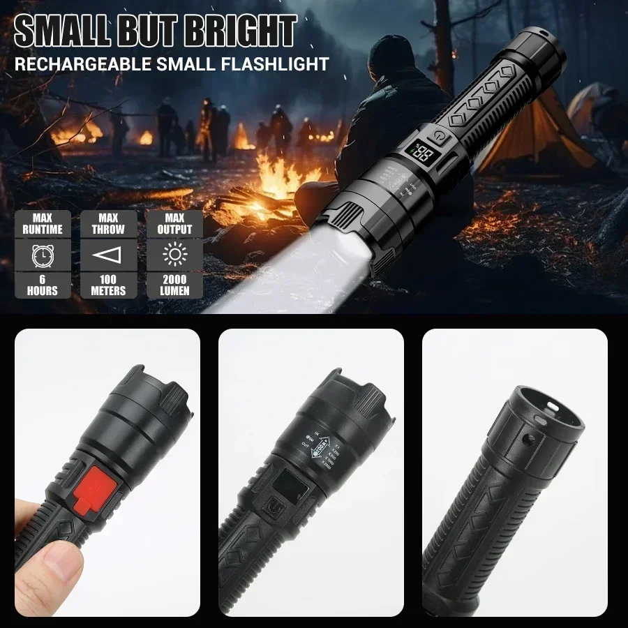 2000LM Rechargeable Tactical Flashlight 2