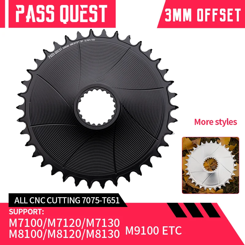 

PASS QUEST 3mm Offset 28-38T BOOST Direct Mount Bicycle Chainring Wide Narrow Tooth Chainring for M6100 M7100 M8100 M9100 Crank