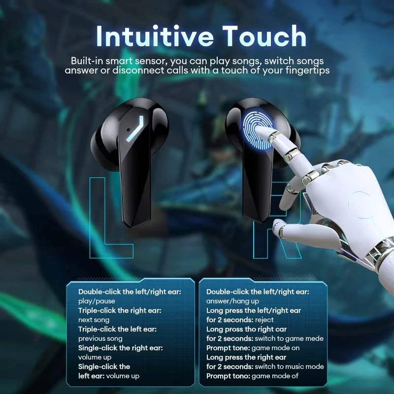 New Lenovo XT53 Wireless Upgrade Bluetooth 5.4 Earphones LED Digital Display Waterproof Headphones Low Latency Gaming Earbuds view 2