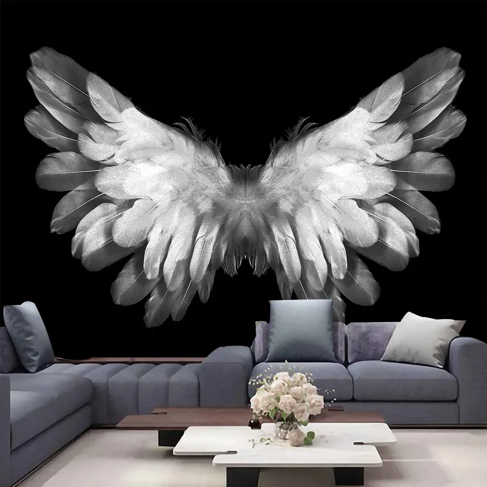 Large Angel Wings Tapestry Hippie Psychedelic Feather Occult Background Art Wall Hanging Carpet Home Decoration Table Cloth