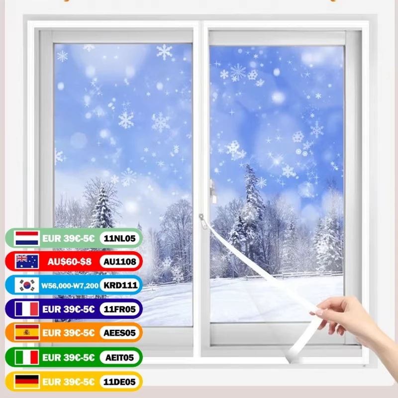 Window Heat Insulation Film Winter Thickening Windproof Warm Indoor Curtain With Zipper Transparent Soft Glass Film For Window