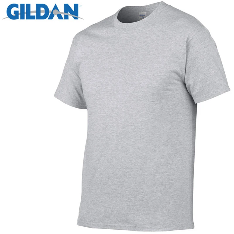 Gildan Brand Summer Casual T-Shirt Men's Short Sleeve Top 100% Cotton Solid Color Sweatshirt Comfortable Breathable Men Clothing 6