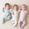 2025 Baby Romper Bamboo Long Sleeve Solid Color Clothes Newborn Boy Clothing Spring & Autumn Toddler Girls Jumpsuit 0-24 Months
