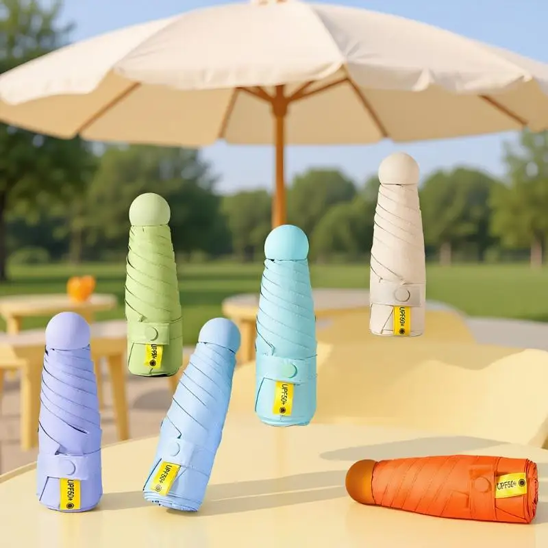 Compact Ultra-Lightweight 5-Fold UV Protection Travel Umbrella