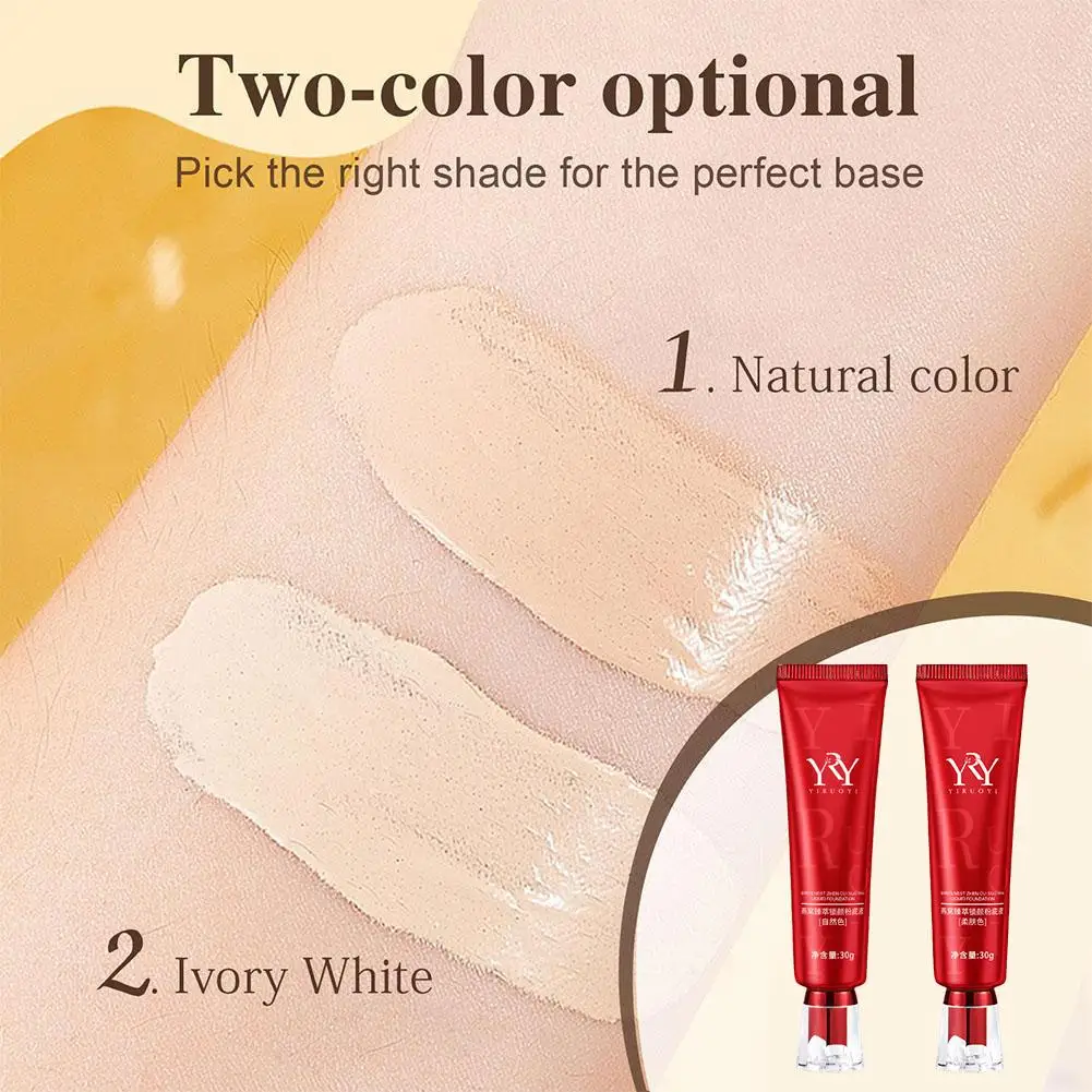 

30g Concealer Liquid Foundation Long Lasting Skin Nourishing Herbal Concealer Cream Waterprof Care Makeup Base Oil-control W8F6