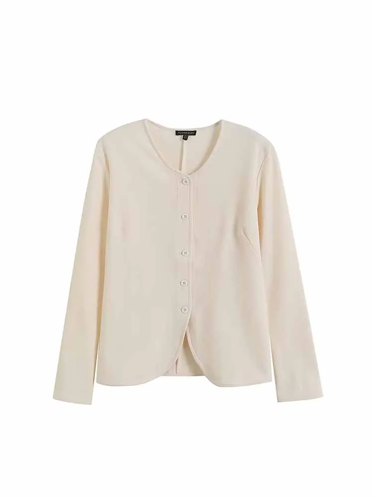 

Women 2024 New Fashion Chinese style Textured slim Blouses Vintage Long Sleeve Button-up Female Shirts Chic Tops