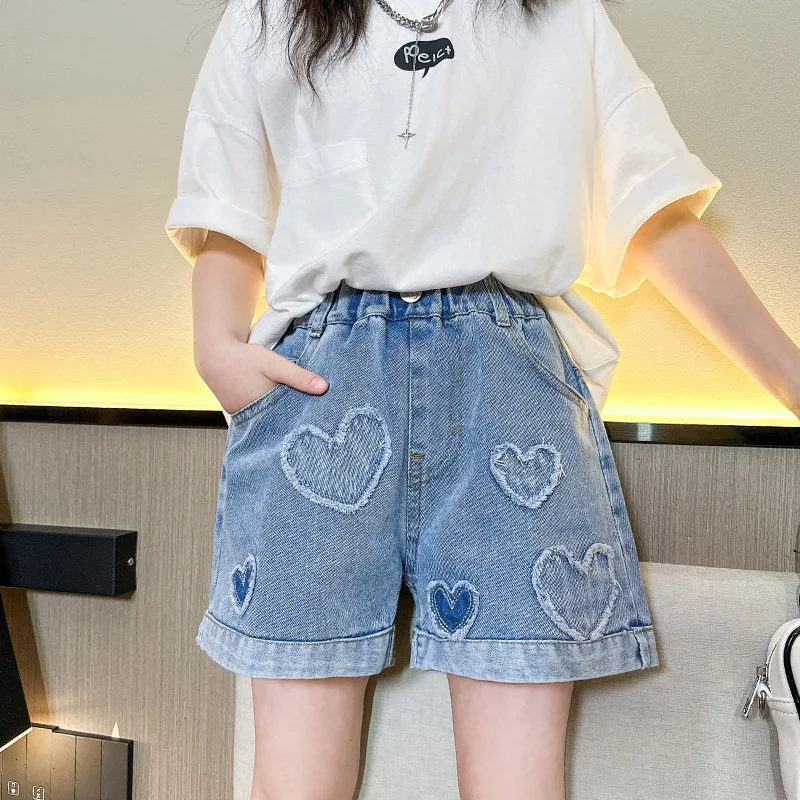 Jupe-short en jean avec poche à rabat fille stone | GEMO