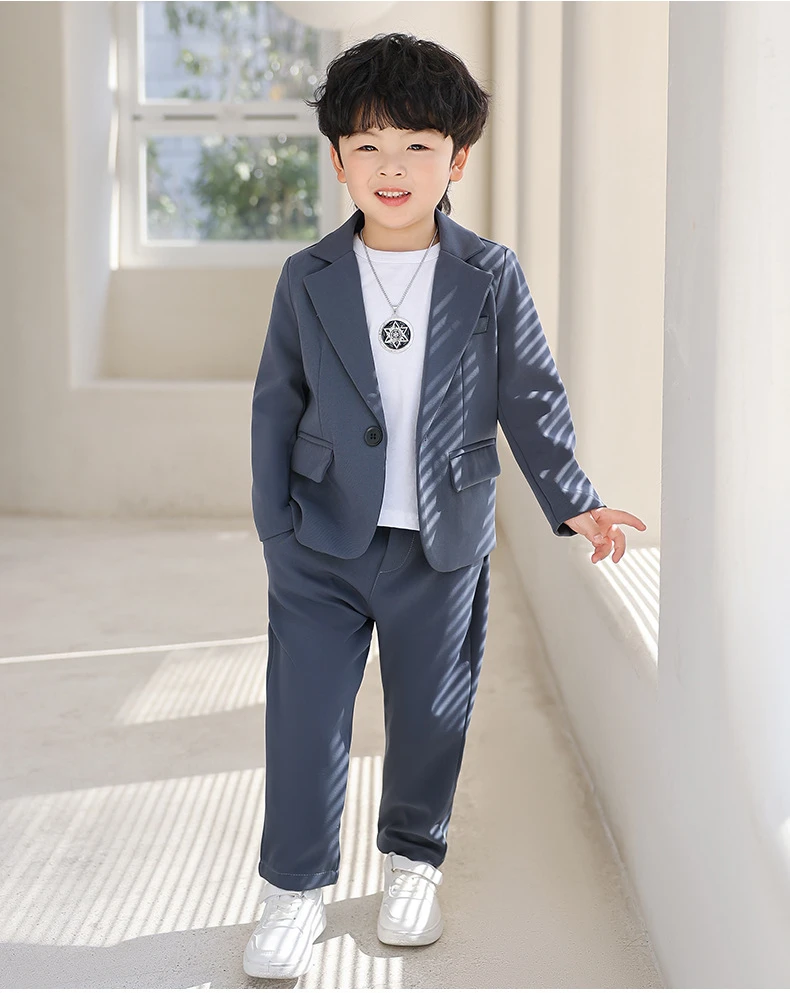 サプール sapeur セメント セットアップ キッズ Kids Boys Suit Blazer + Pants Two Piece Black Gray Spring